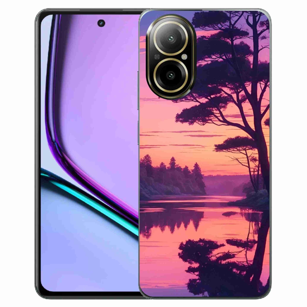 Gelový kryt mmCase na Realme C67 - západ slunce nad jezerem
