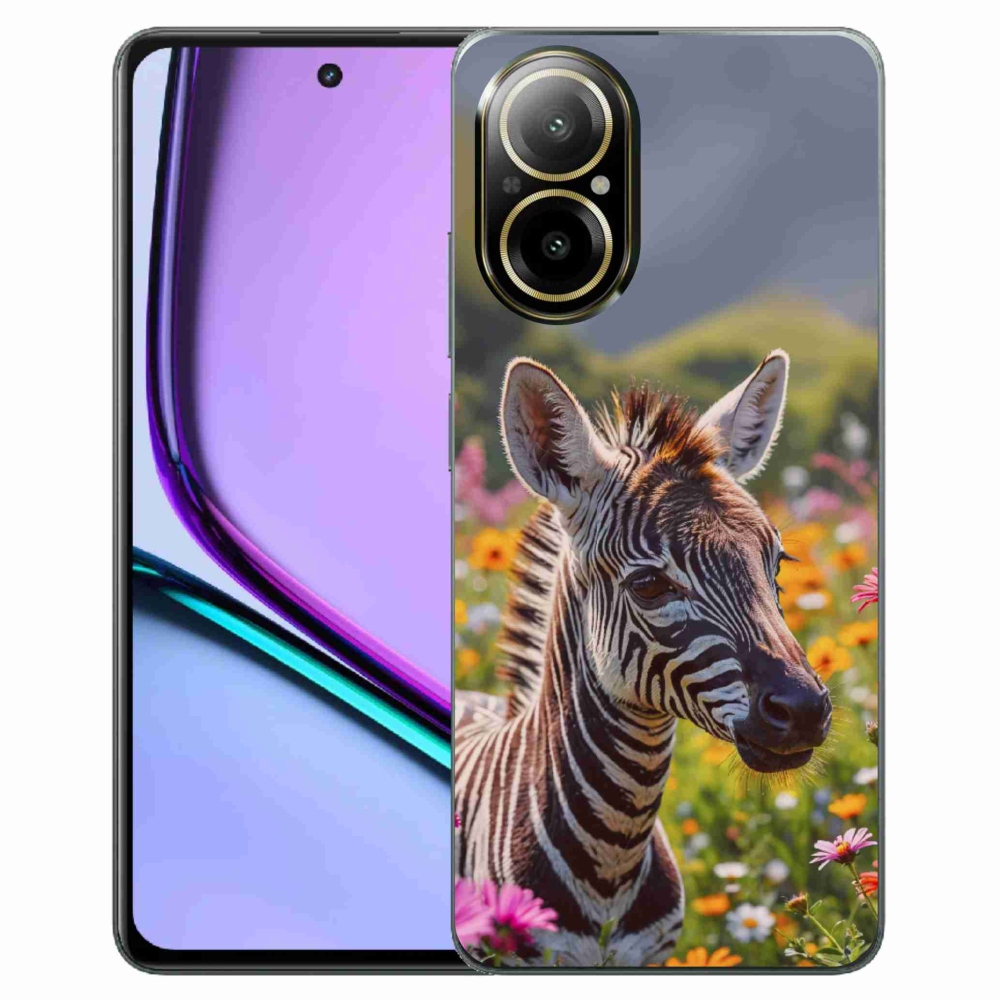 Gelový kryt mmCase na Realme C67 - zebra na louce