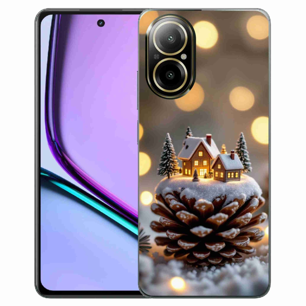 Gelový kryt mmCase na Realme C67 - zimní vesnička