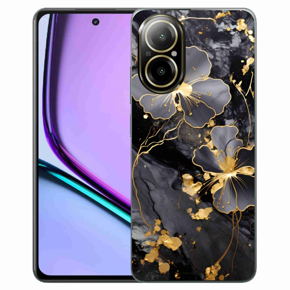 Gelový kryt mmCase na Realme C67 - zlaté květy