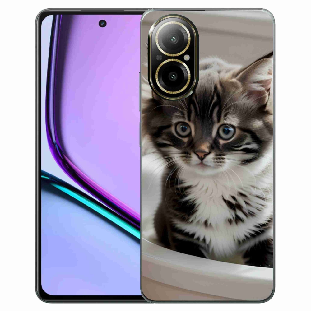 Gelový kryt mmCase na Realme C67 - zvědavé kotě