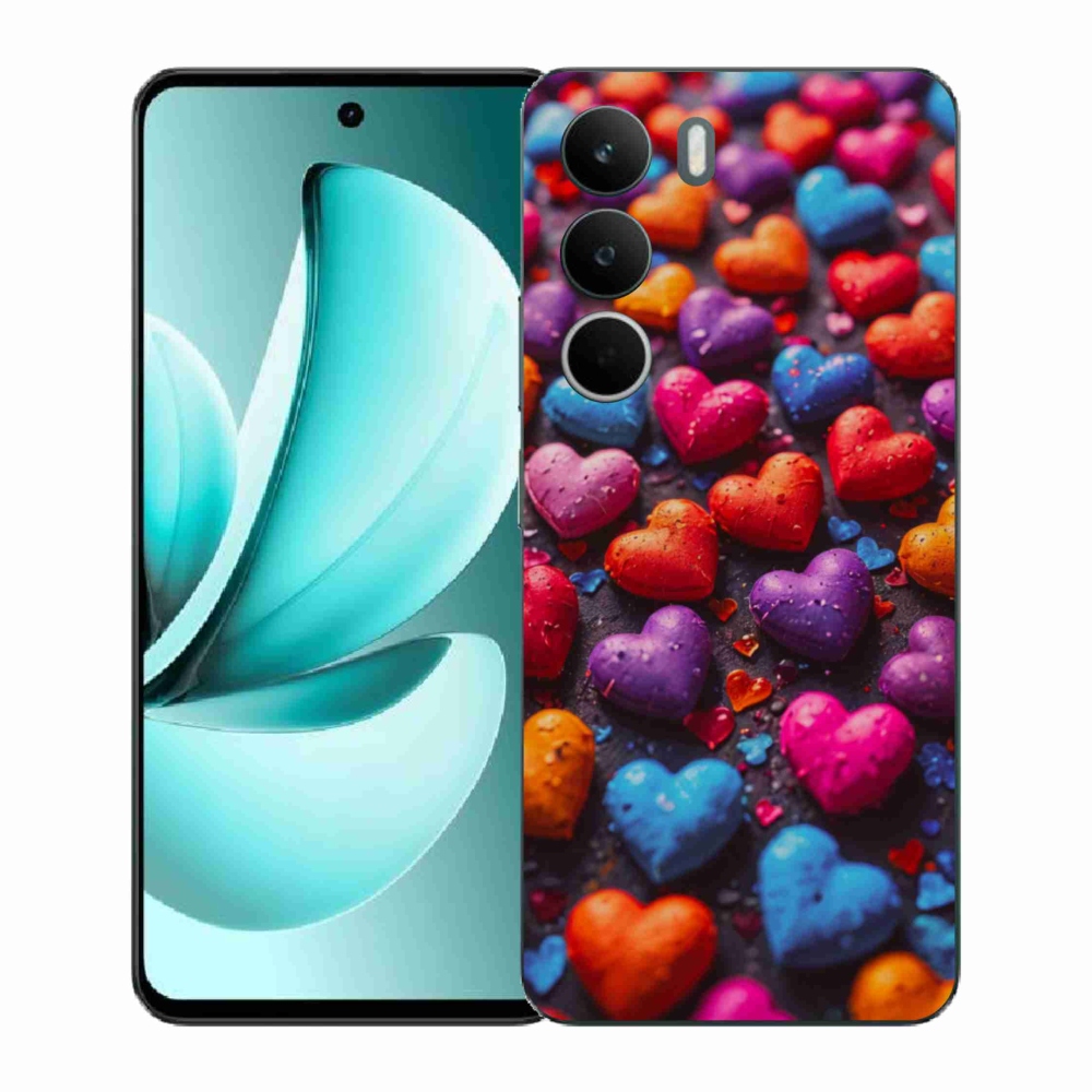 Gelový kryt mmCase na Realme C71 - barevná srdce