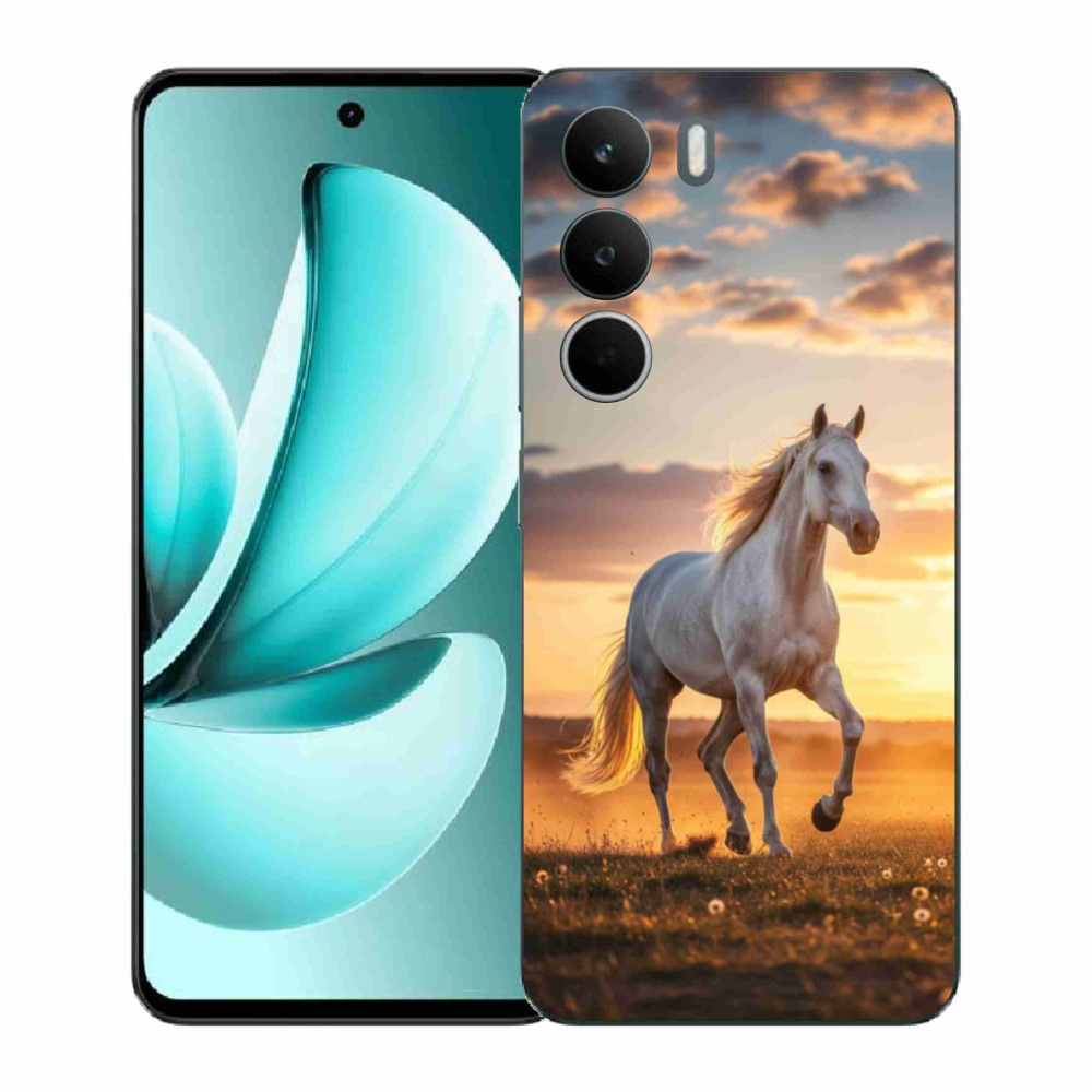 Gelový kryt mmCase na Realme C71 - běžící bílý kůň 2