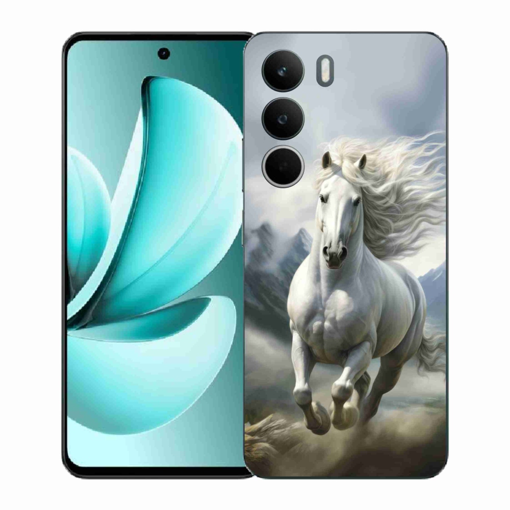 Gelový kryt mmCase na Realme C71 - běžící bílý kůň 3