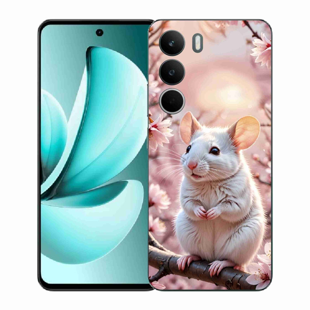 Gelový kryt mmCase na Realme C71 - bílá myš na větvi