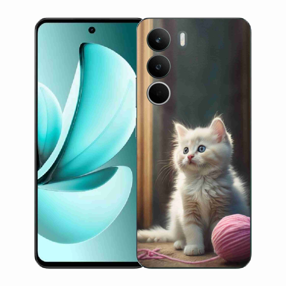 Gelový kryt mmCase na Realme C71 - bílé kotě 2