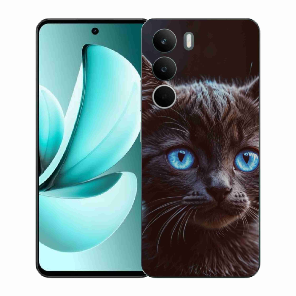 Gelový kryt mmCase na Realme C71 - černé kotě 2