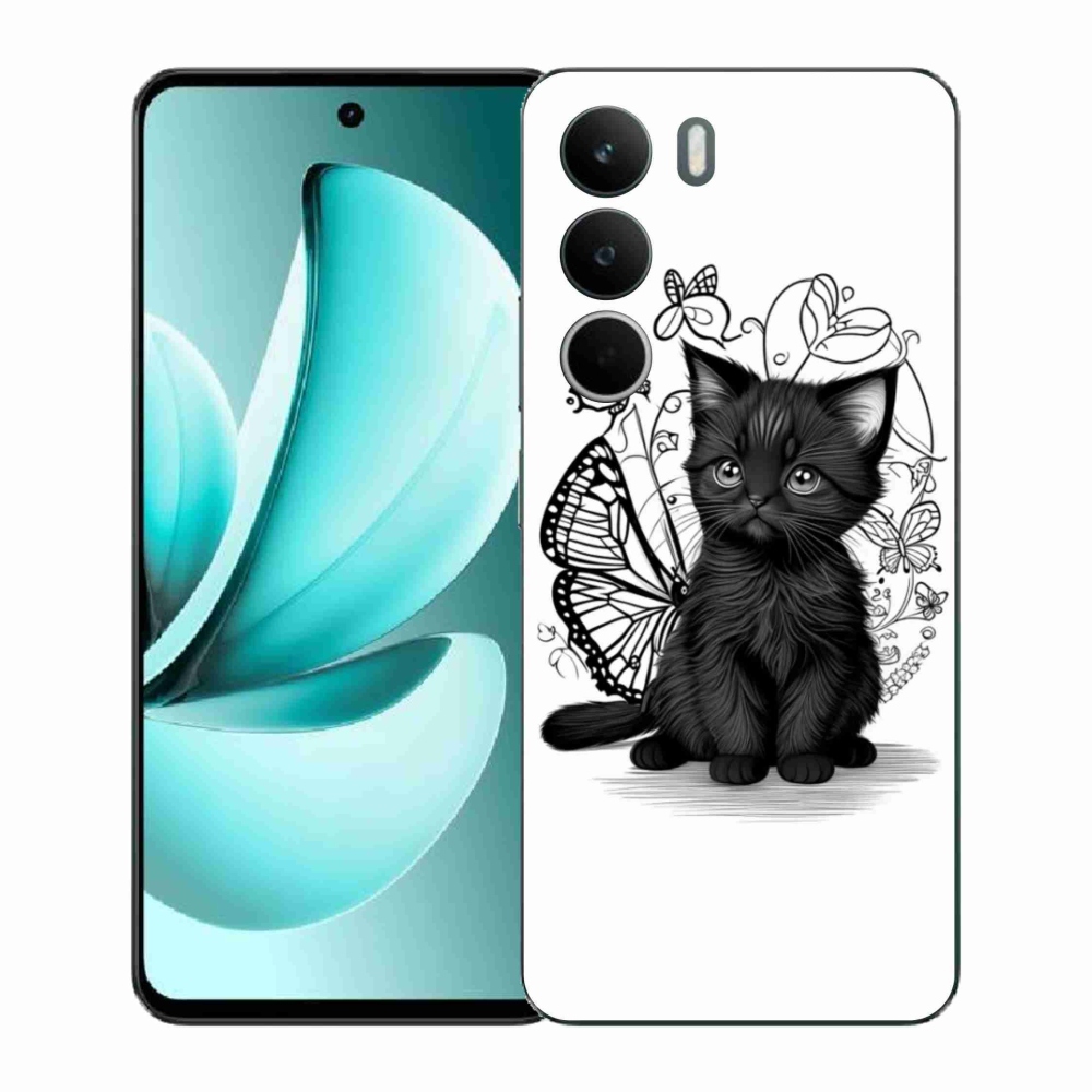 Gelový kryt mmCase na Realme C71 - černé kotě