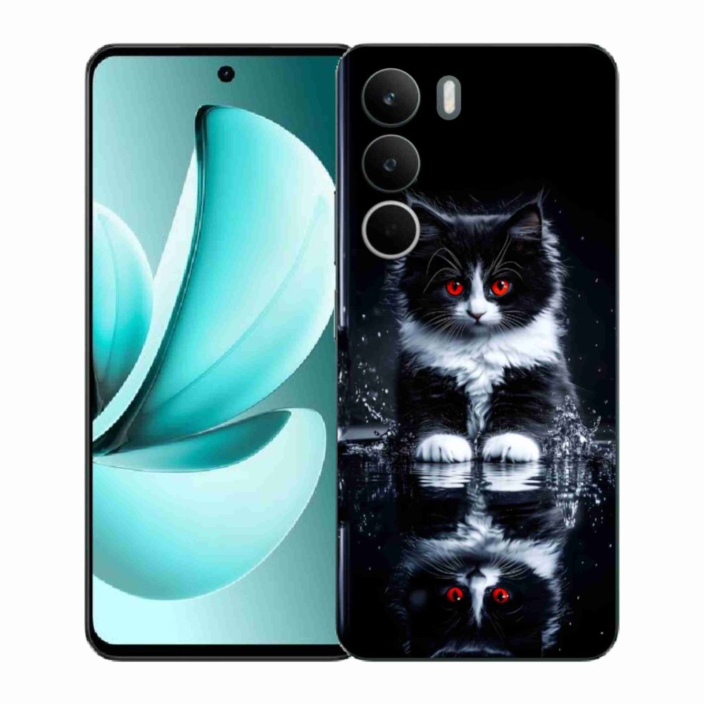 Gelový kryt mmCase na Realme C71 - černobílé kotě