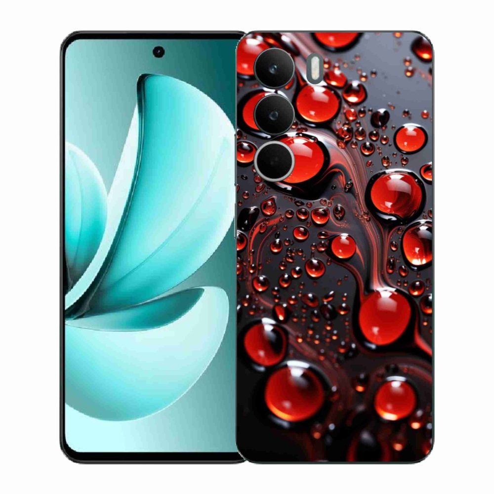 Gelový kryt mmCase na Realme C71 - červené kapky 2