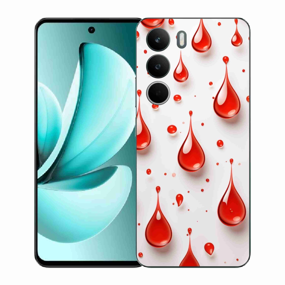 Gelový kryt mmCase na Realme C71 - červené kapky