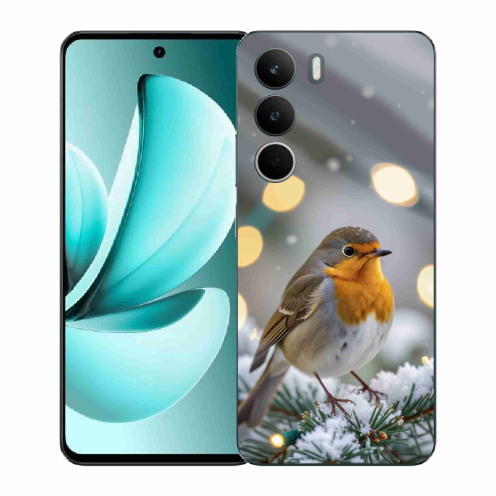 Gelový kryt mmCase na Realme C71 - červenka v zimě