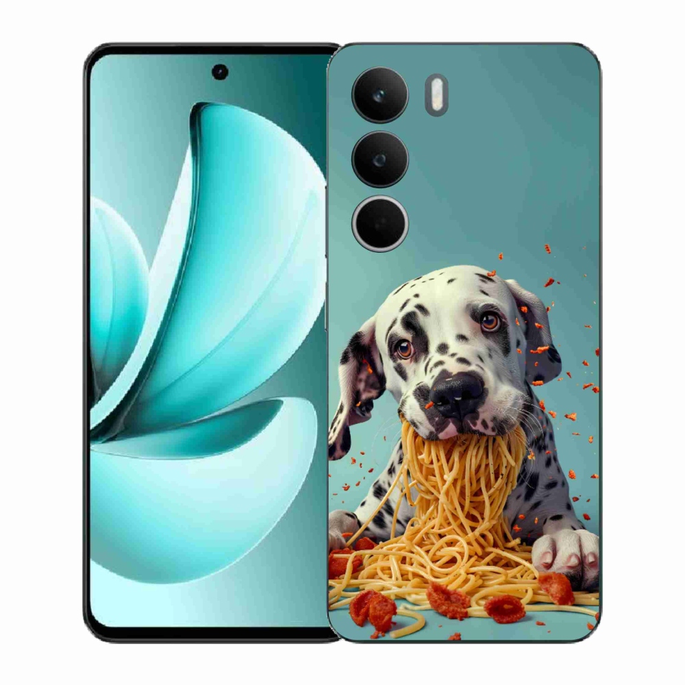 Gelový kryt mmCase na Realme C71 - dalmatin a špagety