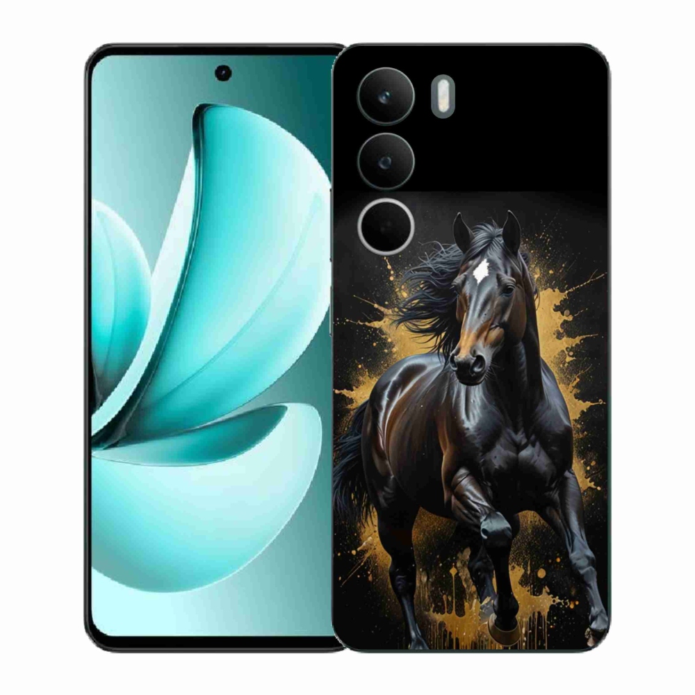 Gelový kryt mmCase na Realme C71 - elegantní černý hřebec