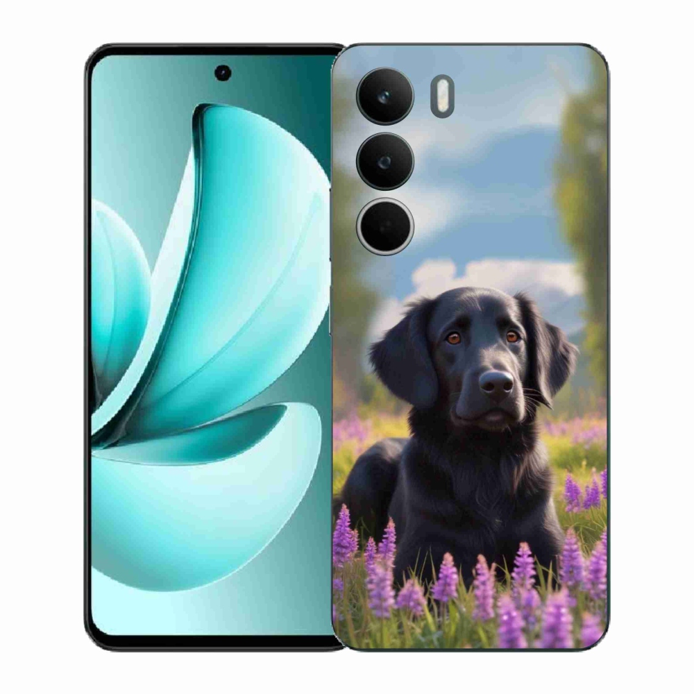 Gelový kryt mmCase na Realme C71 - elegantní černý retrívr