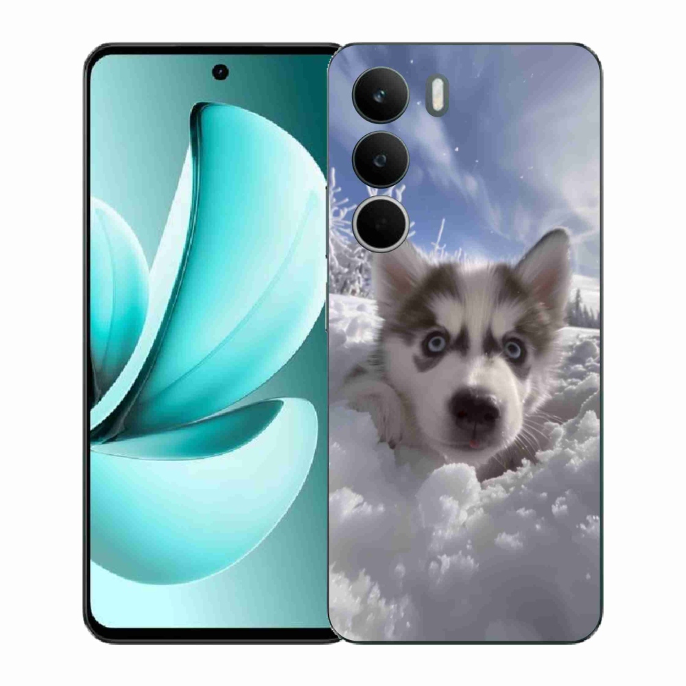 Gelový kryt mmCase na Realme C71 - husky ve sněhu
