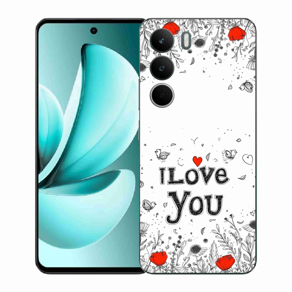 Gelový kryt mmCase na Realme C71 - I love you bílé pozadí
