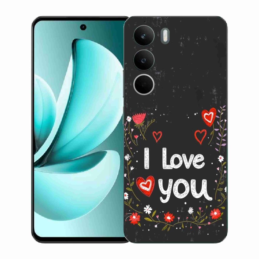 Gelový kryt mmCase na Realme C71 - I love you černé pozadí