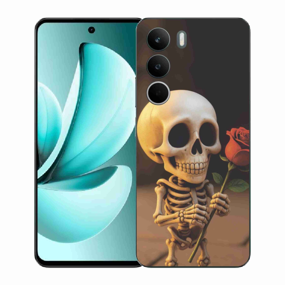 Gelový kryt mmCase na Realme C71 - kostlivec s růží