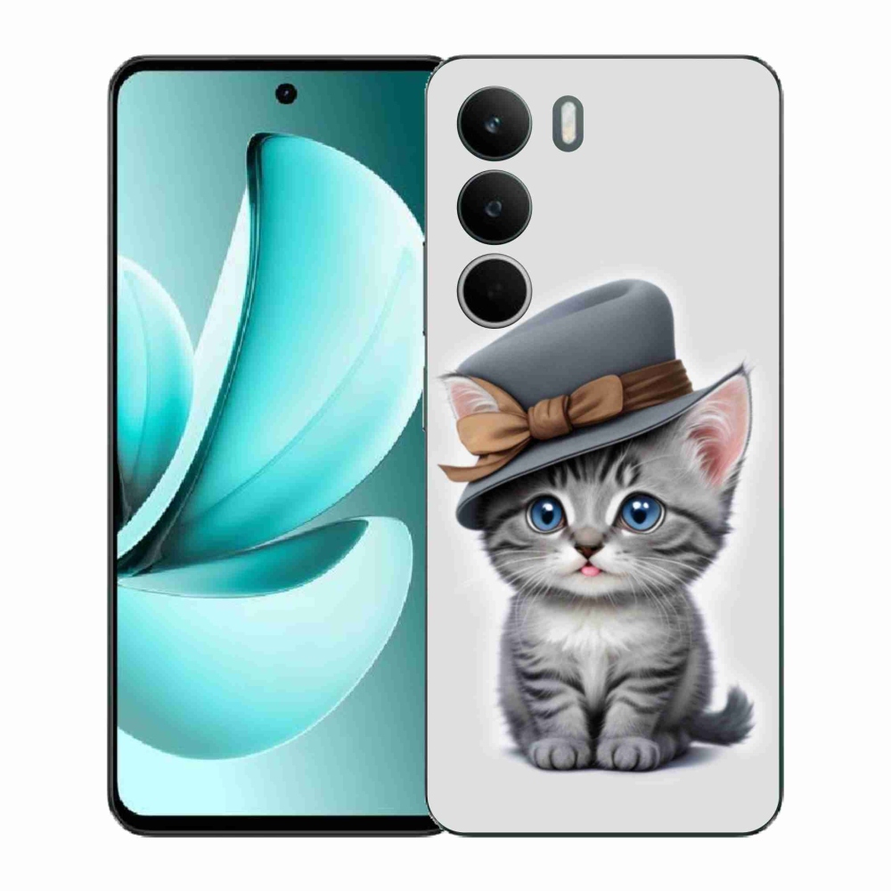 Gelový kryt mmCase na Realme C71 - kotě s kloboukem