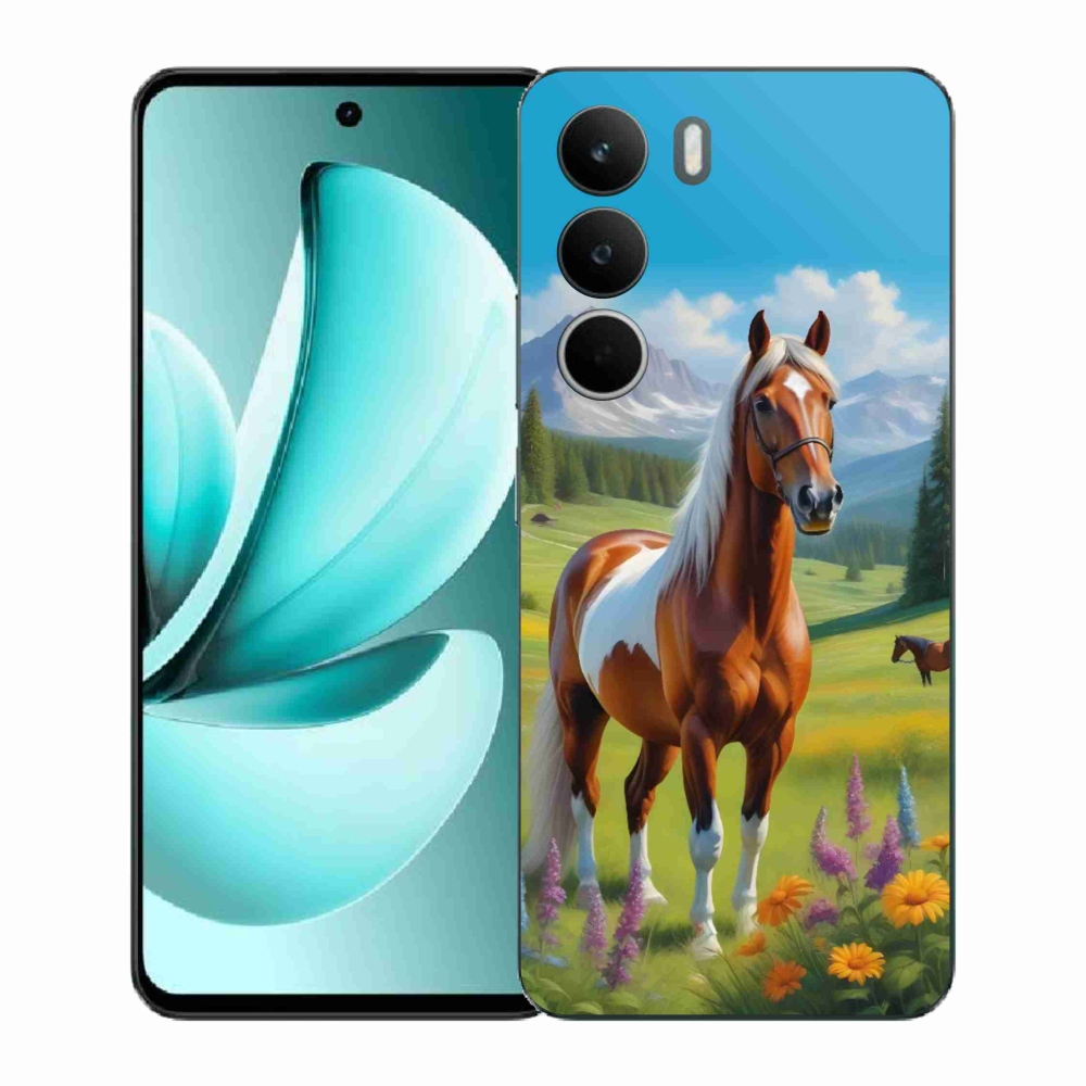 Gelový kryt mmCase na Realme C71 - kůň na louce