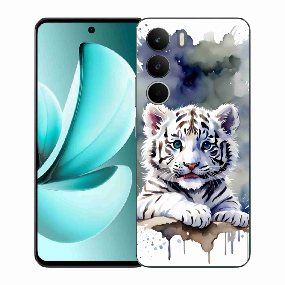 Gelový kryt mmCase na Realme C71 - mládě bílého tygra