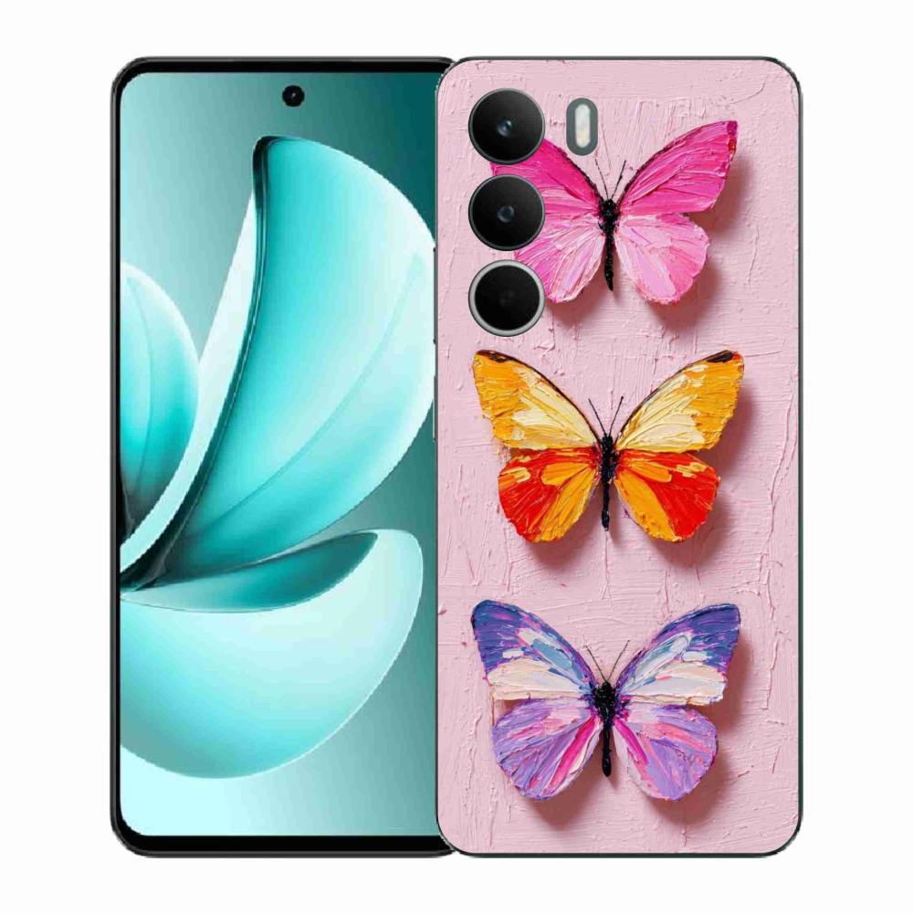 Gelový kryt mmCase na Realme C71 - motýlí trojice