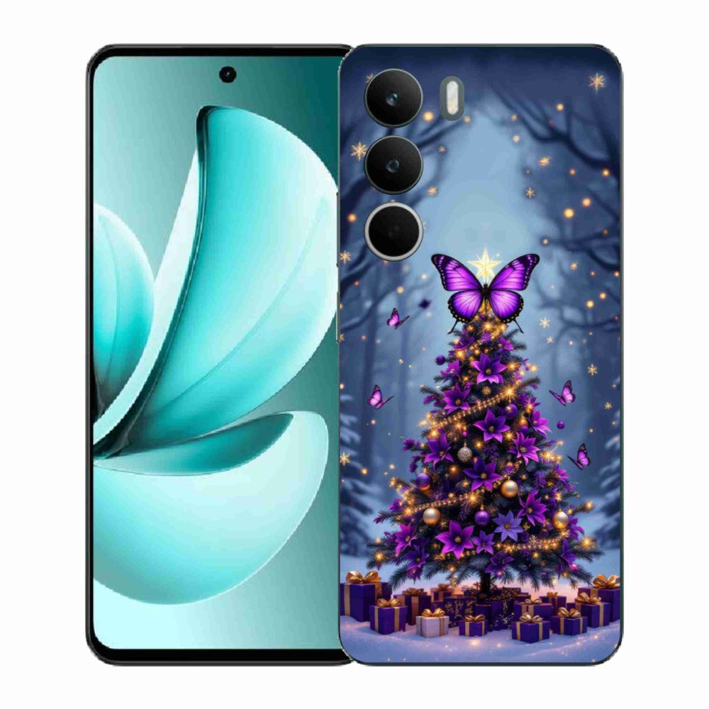 Gelový kryt mmCase na Realme C71 - motýlí vánoční stromek