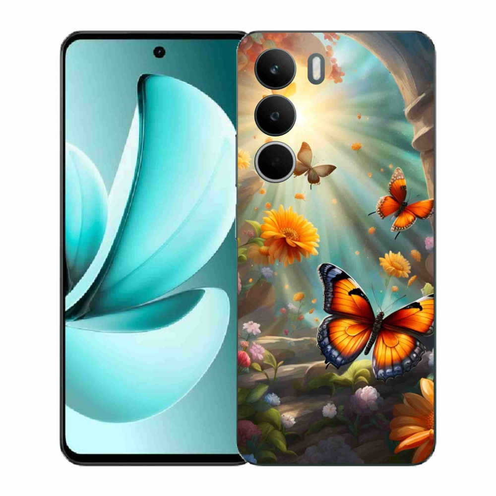 Gelový kryt mmCase na Realme C71 - motýlí zahrada 2
