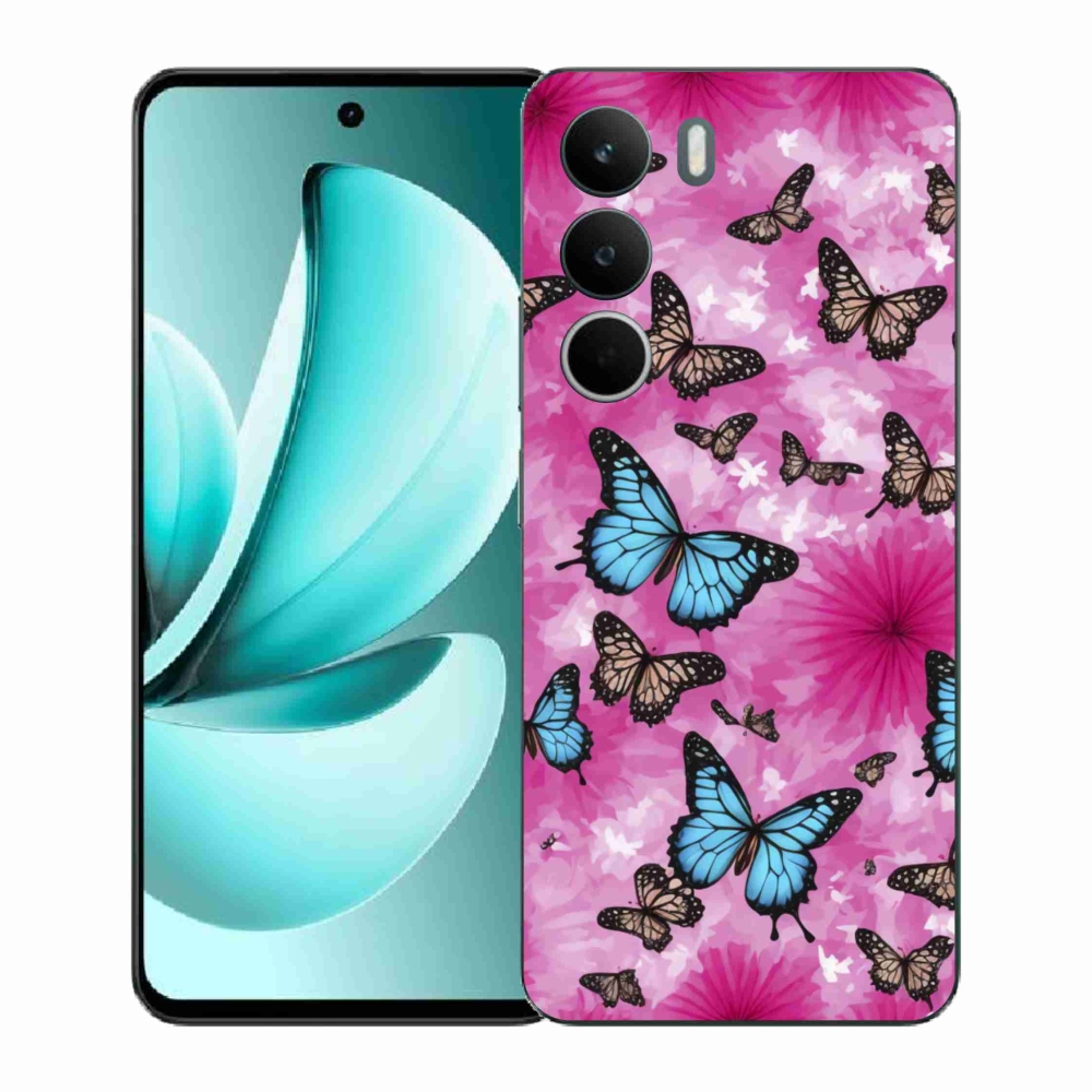 Gelový kryt mmCase na Realme C71 - motýlí zahrada