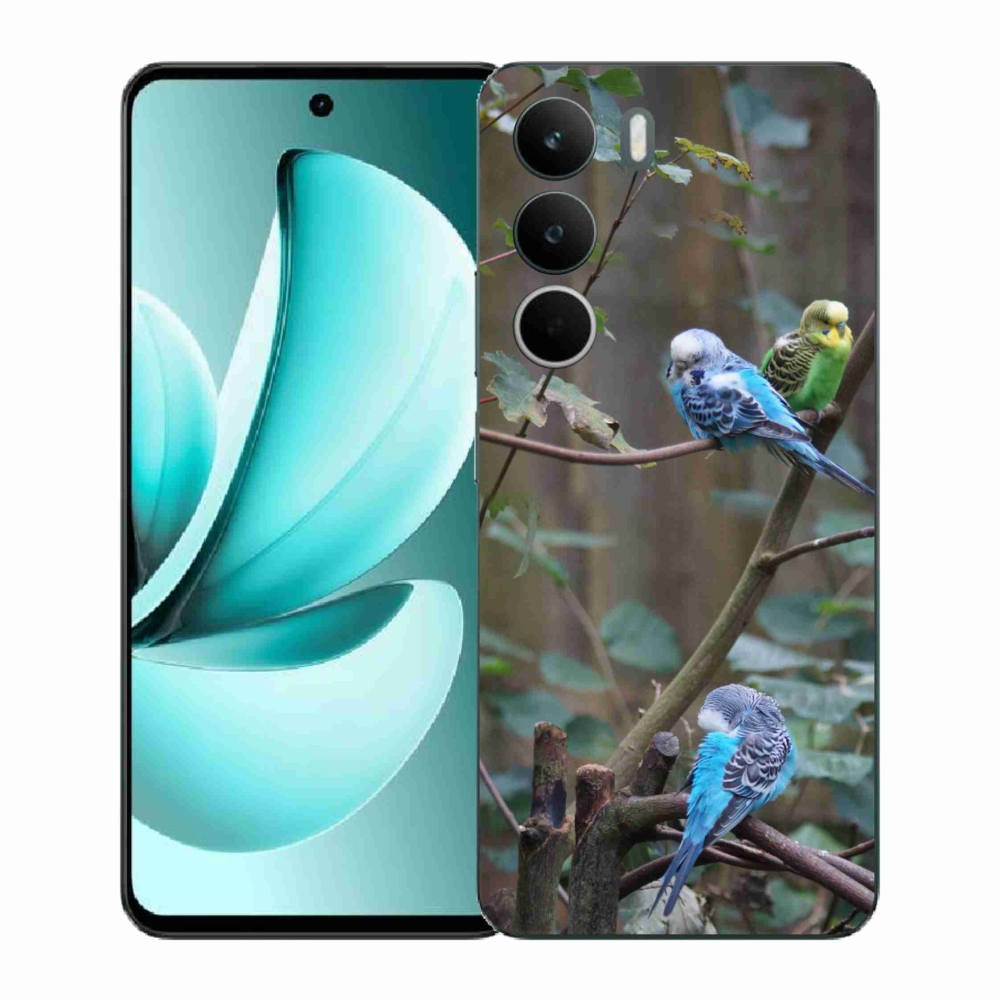 Gelový kryt mmCase na Realme C71 - papoušci na větvi