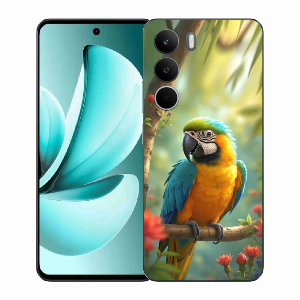 Gelový kryt mmCase na Realme C71 - papoušek ara modrožlutá