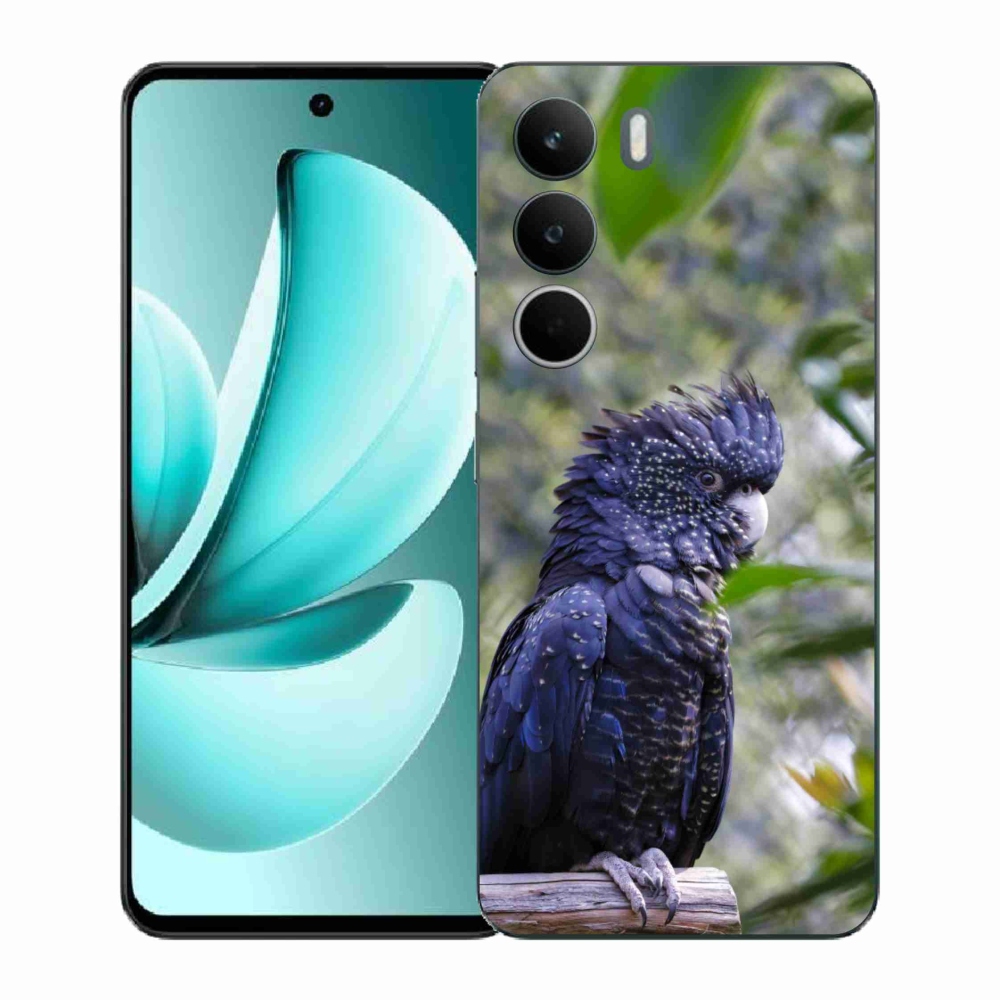 Gelový kryt mmCase na Realme C71 - papoušek kakadu černý