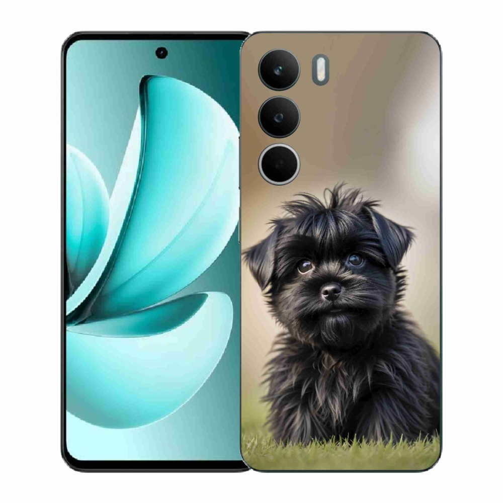 Gelový kryt mmCase na Realme C71 - roztomilý černý pejsek