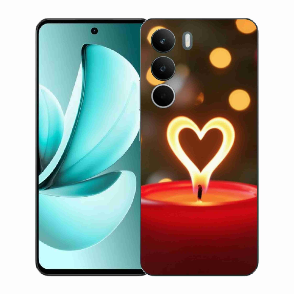 Gelový kryt mmCase na Realme C71 - srdce z plamene