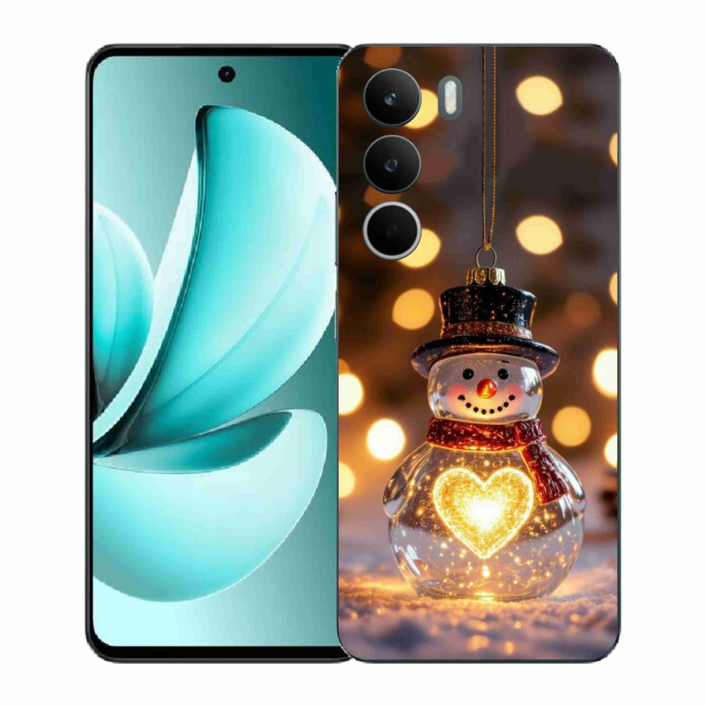 Gelový kryt mmCase na Realme C71 - svítící vánoční sněhulák