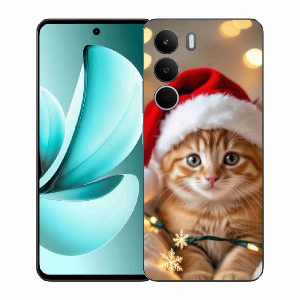 Gelový kryt mmCase na Realme C71 - vánoční kotě