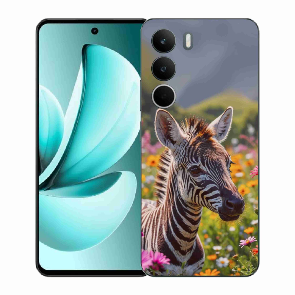 Gelový kryt mmCase na Realme C71 - zebra na louce