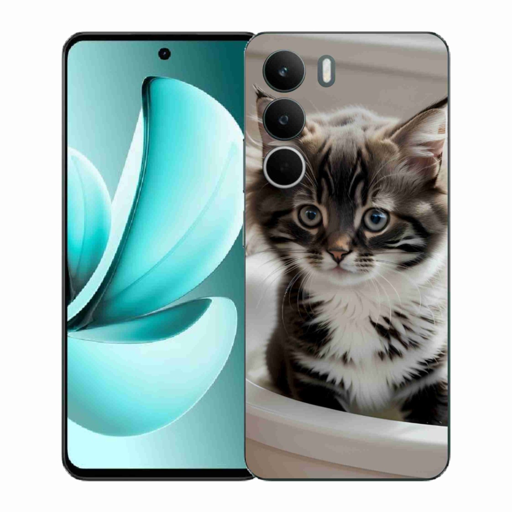 Gelový kryt mmCase na Realme C71 - zvědavé kotě