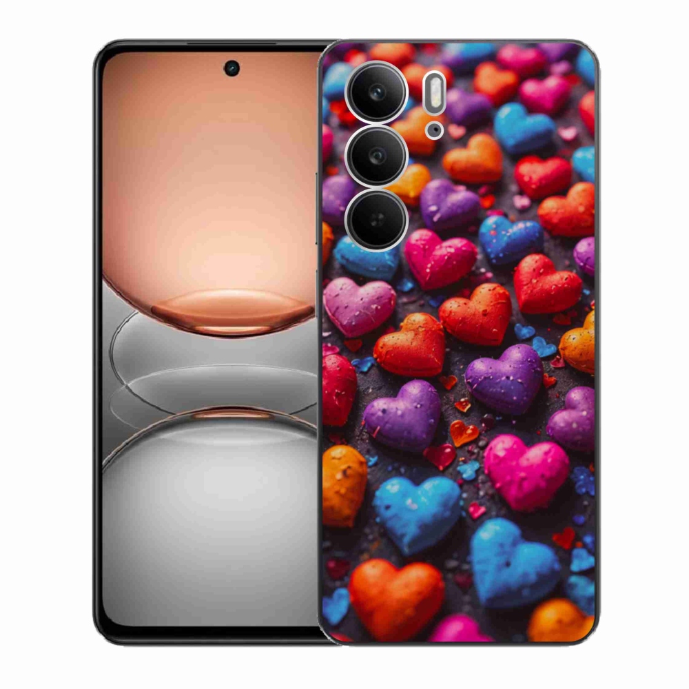 Gelový kryt mmCase na Realme C75 - barevná srdce