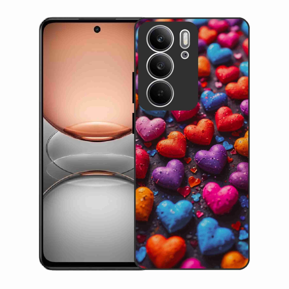 Gelový kryt mmCase na Realme C75 - barevná srdce