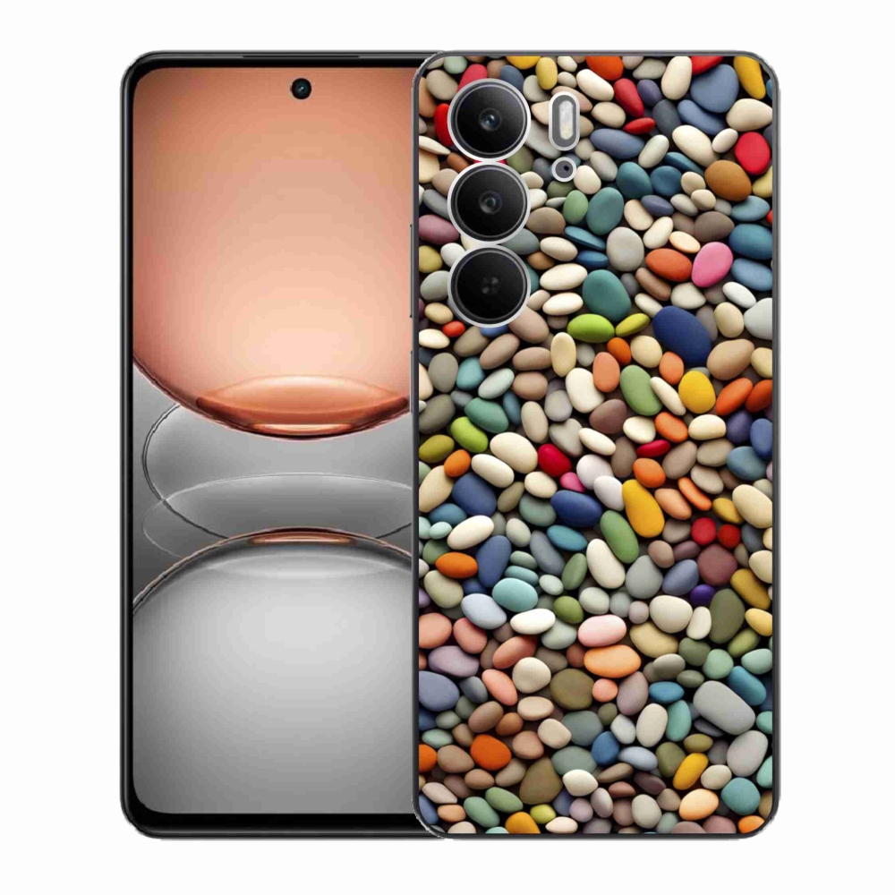Gelový kryt mmCase na Realme C75 - barevné kamínky 2