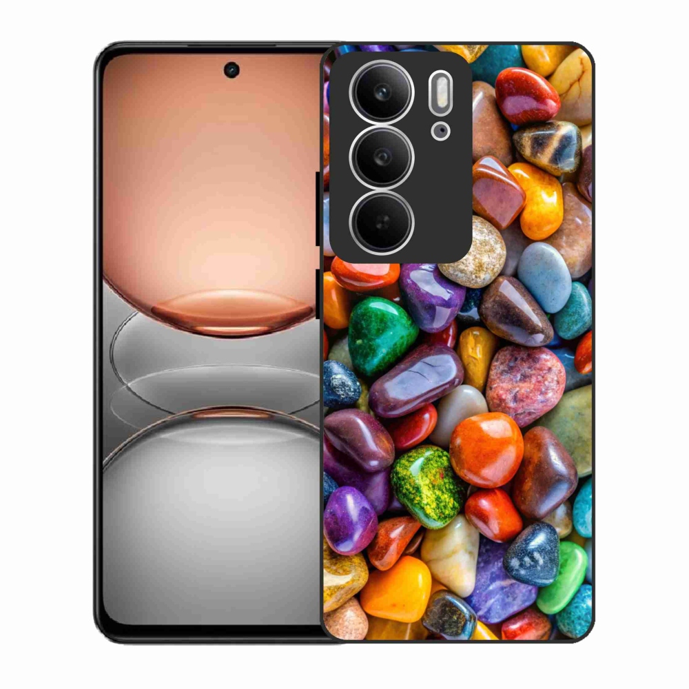 Gelový kryt mmCase na Realme C75 - barevné kamínky