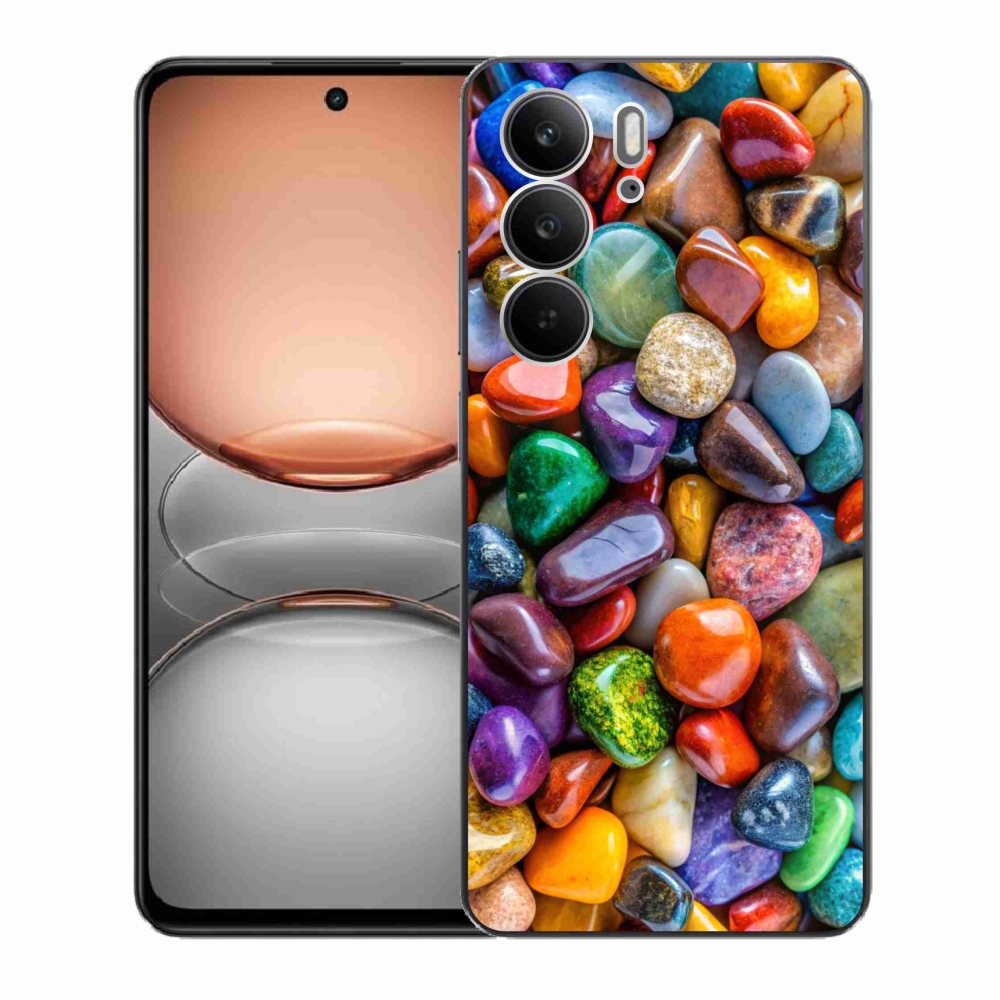 Gelový kryt mmCase na Realme C75 - barevné kamínky