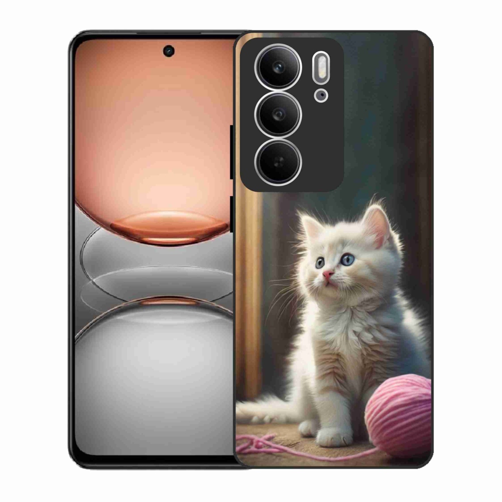 Gelový kryt mmCase na Realme C75 - bílé kotě 2