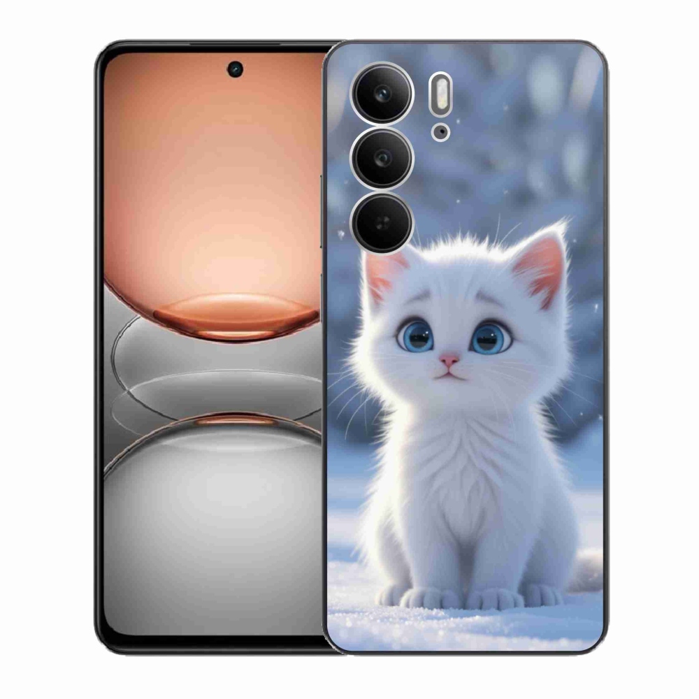 Gelový kryt mmCase na Realme C75 - bílé kotě 3