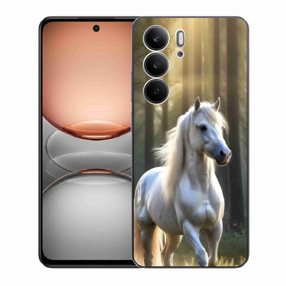 Gelový kryt mmCase na Realme C75 - bílý kůň 3
