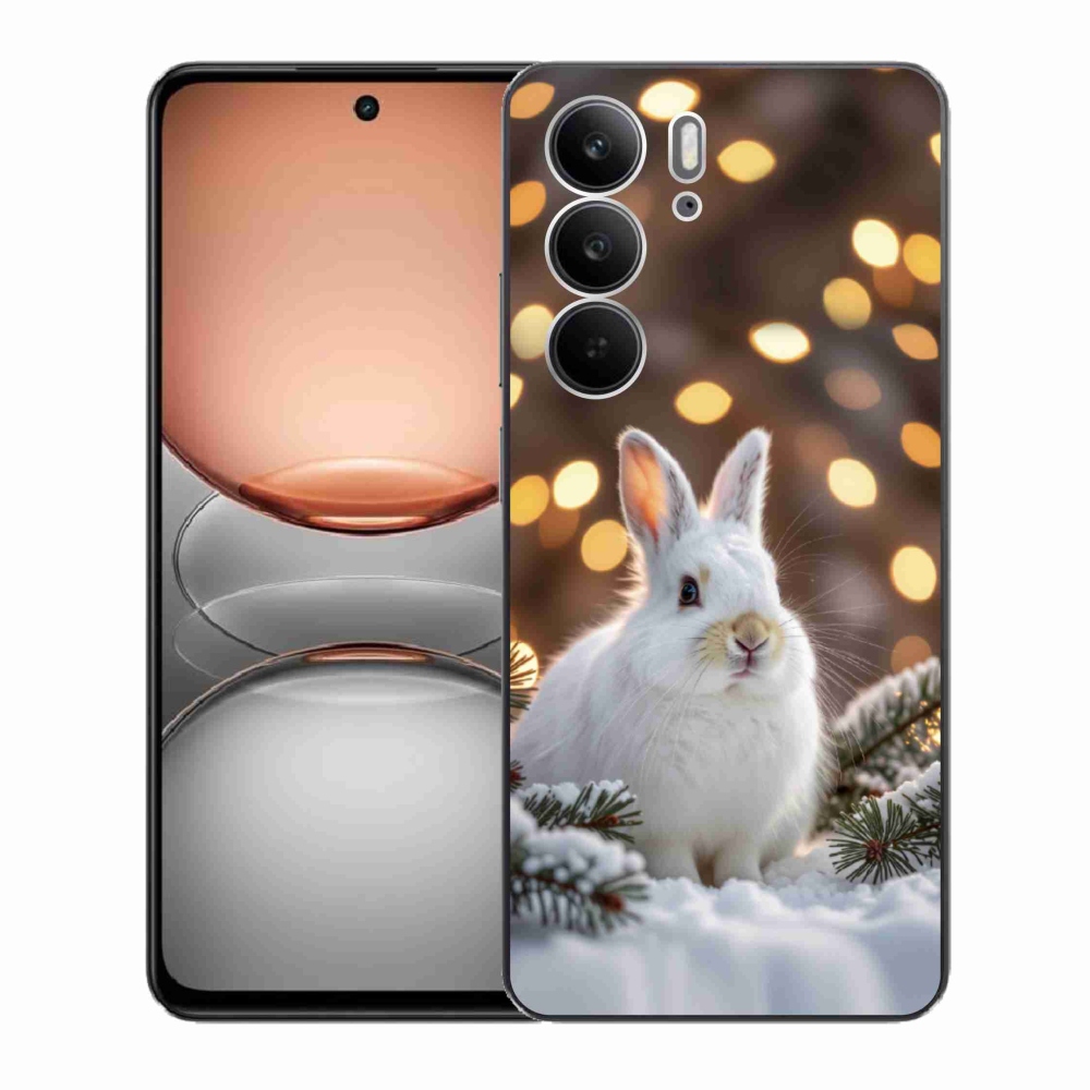 Gelový kryt mmCase na Realme C75 - bílý zajíc