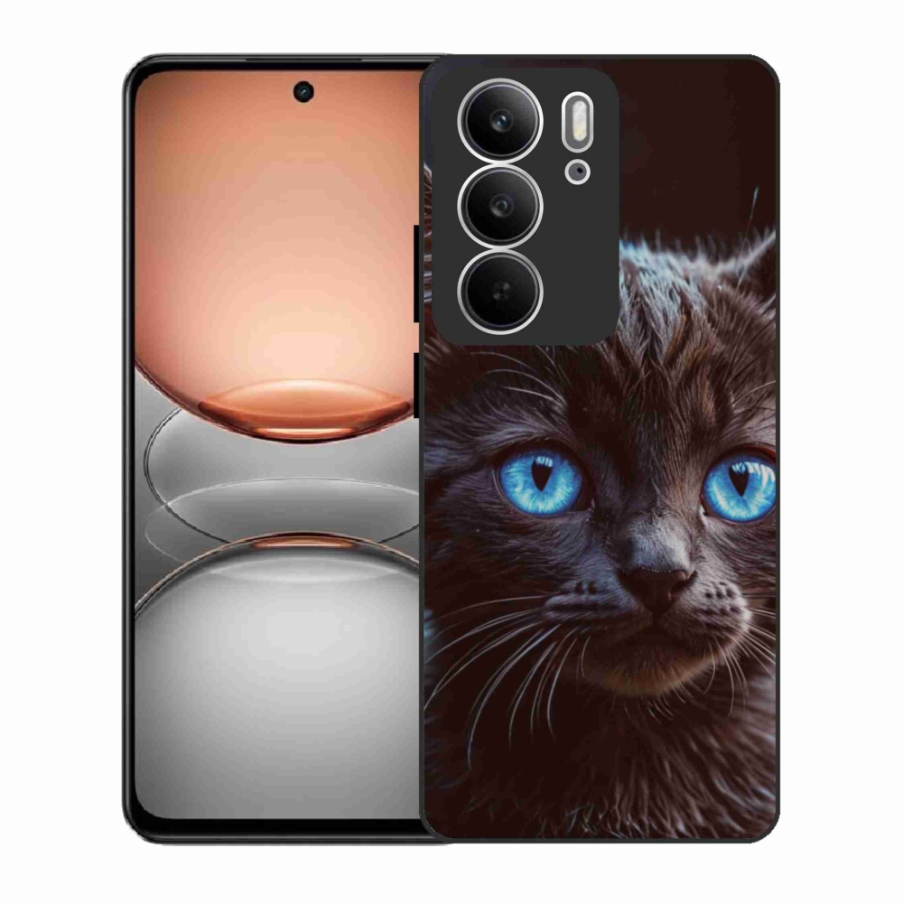 Gelový kryt mmCase na Realme C75 - černé kotě 2