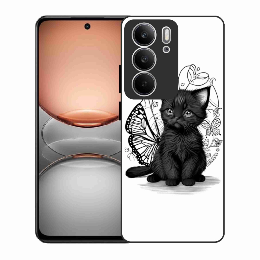 Gelový kryt mmCase na Realme C75 - černé kotě